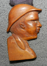 Vintage Carved Profile Face on Ribbon