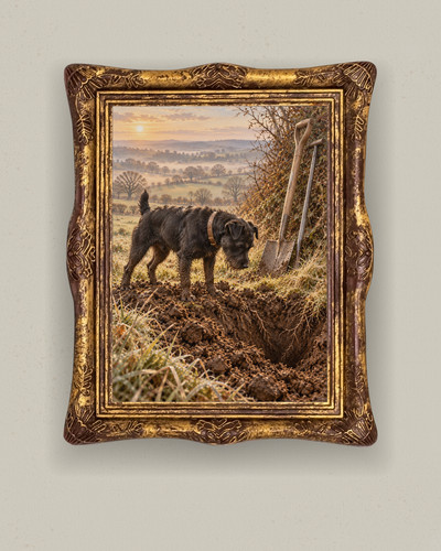 Working patterdale terrier art - working,