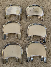 ANTIQUE VINTAGE SILVER PLATED SET 6 CLIP ON PIP, FISH BONE, TRAYS