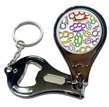 Knuckle Duster Pattern Nail Clipper Bottle Opener Key Ring (63mm x 35mm)