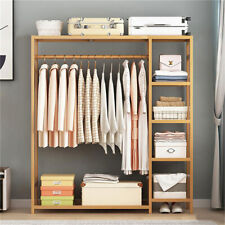 Wooden Clothes Rail Garment Rack Hanging T-Shirt Coat Stand Storage Shelves Home