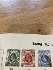 HONG KONG 1907-1911 PART SET OF 3 VALUES USED
