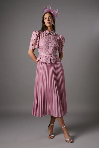 Coast pink midi dress - dress, womens