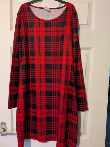 Tartan red and black dress - black,