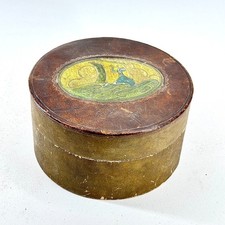 VINTAGE ROUND CARDBOARD BOX WITH LID DECORATIVE STORAGE CONTAINER