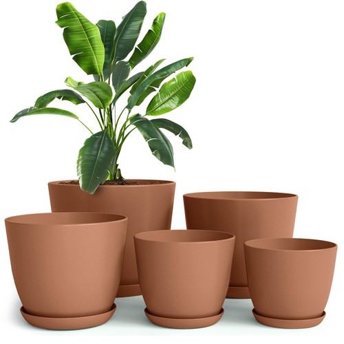 Plastic terracotta pots - -,