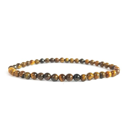 Natural tiger eye 4mm - natural, bead