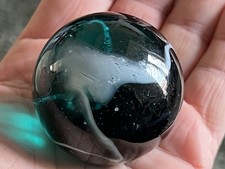 Large blue white glass swirl - blue,,