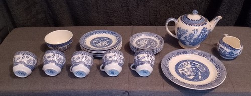 1950 willow tea set - tea, set(barrats