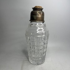 Vintage Cut Glass & Silver-Plated Cocktail Shaker, Barware, 1950s