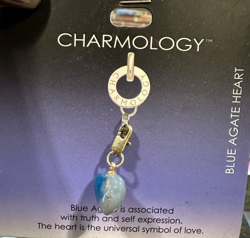 Blue agate heart stone - agate,