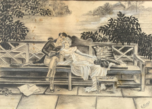 Antique watercolour drawing - watercolour,