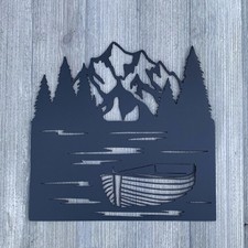 Row Boat and Mountain Metal