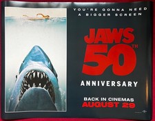 Jaws 50th Anniversary Official UK Cinema Quad Poster  Double Sided 