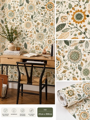 Beige botanical leaf - beige,