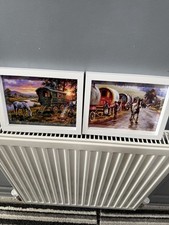2x A5 Framed Gypsy Waggon Art