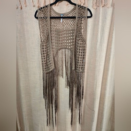 Fringed beaded crochet - beaded, vest