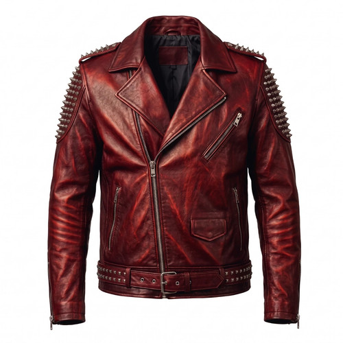 Men crimson red leather - red,