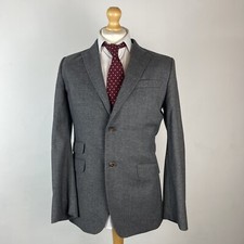 Ted Baker Tight Lines Blazer Jacket Men's 38L Grey Modern Fit 100% Wool Sport