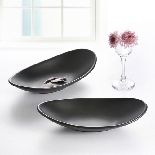 Black ring dish - dish, oval