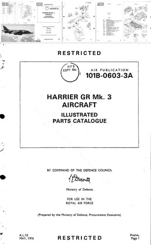 Hawker harrier gr3 parts - hawker,