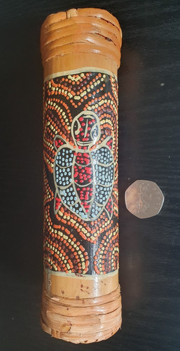 Vintage bamboo rain stick hand - stick,