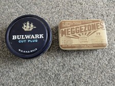 2 Vintage Tins, Bulwark Cut Plug & Meggezones