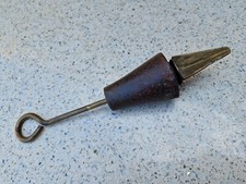 Vintage Brass & Cast Iron Plumb Bob Carpenter Engineer Old Tool Plumbob