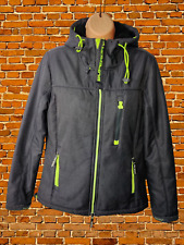 SUPERDRY DARK GREY WINDTREKKER JACKET MEDIUM WOMENS PADDED ZIP UP HOODED COAT
