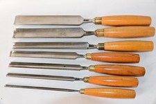 Long Paring gouges x7 ASHLEY ILES SHEFFIELD 14-15” Width ¼” to 1¼” Patternmakers