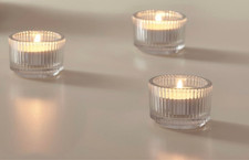 IKEA FINSMAK Glass Tea Light Holders Set 1/3/6/12 with Free Candles Included