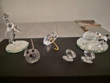 Vintage Swarovski Umbrella, Oyster, Mouse, Cat, Dolphin sold as one lot