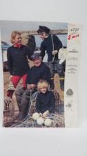 Vintage Emu 5 Ply Knitting Pattern 4727 Family Guernsey Sweater 24-44"