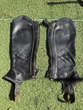 Ariat Size Small Ladies Black Leather Chaps Good Condition