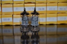 ECC83 12AX7 EI Yugoslavia Telefunken Long Smooth Plates 17mm NOS Matched Pair 