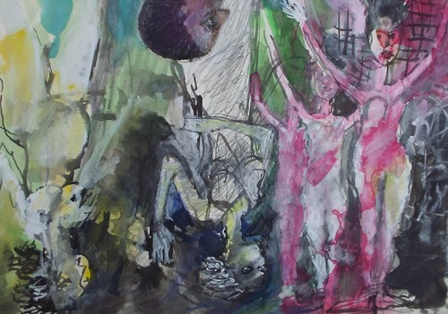 Original watercolour figure - original, 'figure