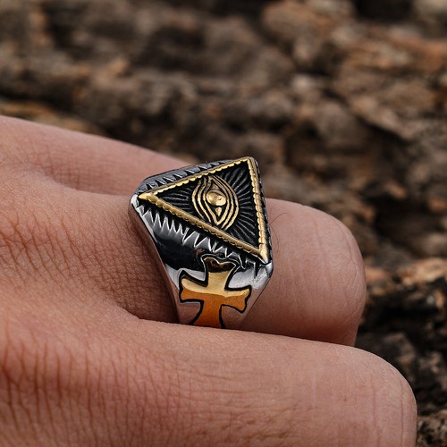 Men masonic eye ring square - men, g