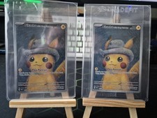 Pikachu Van Gogh Museum Promo Card Grey Felt Hat Sealed Pair Mint In Hand Uk