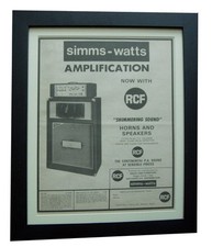 SIMMS-WATTS AMPS+POSTER+AD+VINTAGE FRAMED RARE ORIGINAL 1972+FAST WORLD SHIP