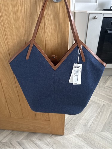 Vegan denim tote beach bag - m&s,