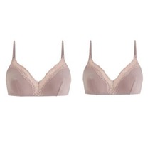Ex-OYSHO 2 PACK Mauve Comfort Lace Modal-Rich Triangle Bra