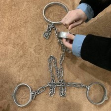 NEW Steel Metal Neck Collar Handcuffs Ankle Cuffs BDSM Bondage Set Wrist Cuffs
