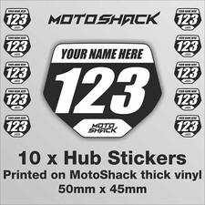 MOTOSHACK HUB STICKER GRAPHICS DECALS MINI PLATES NUMBER MX CUSTOM MOTOCROSS