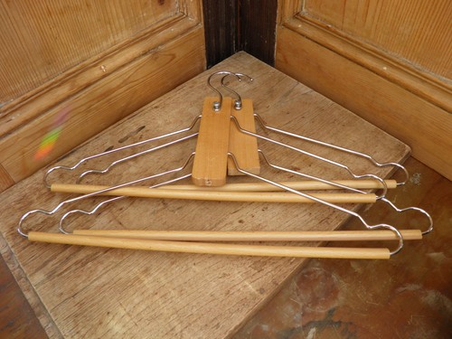 Two vintage wooden coat - wooden,