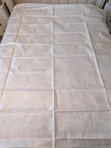 Large linen damask tablecloth - damask,