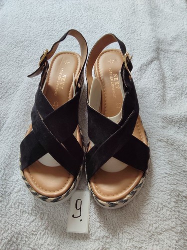 Women black suede wedge - women's,