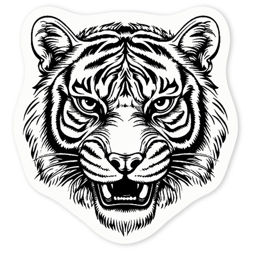 Tiger head clear sticker - 'tiger,