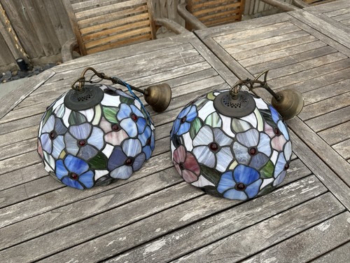 Pair tiffany style ceiling - tiffany,