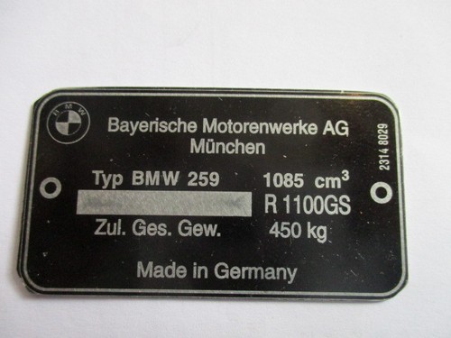 Nameplate plate bmw 1100 - nameplate,
