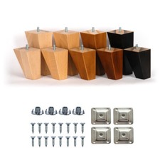 4x Wooden Angled Tapered